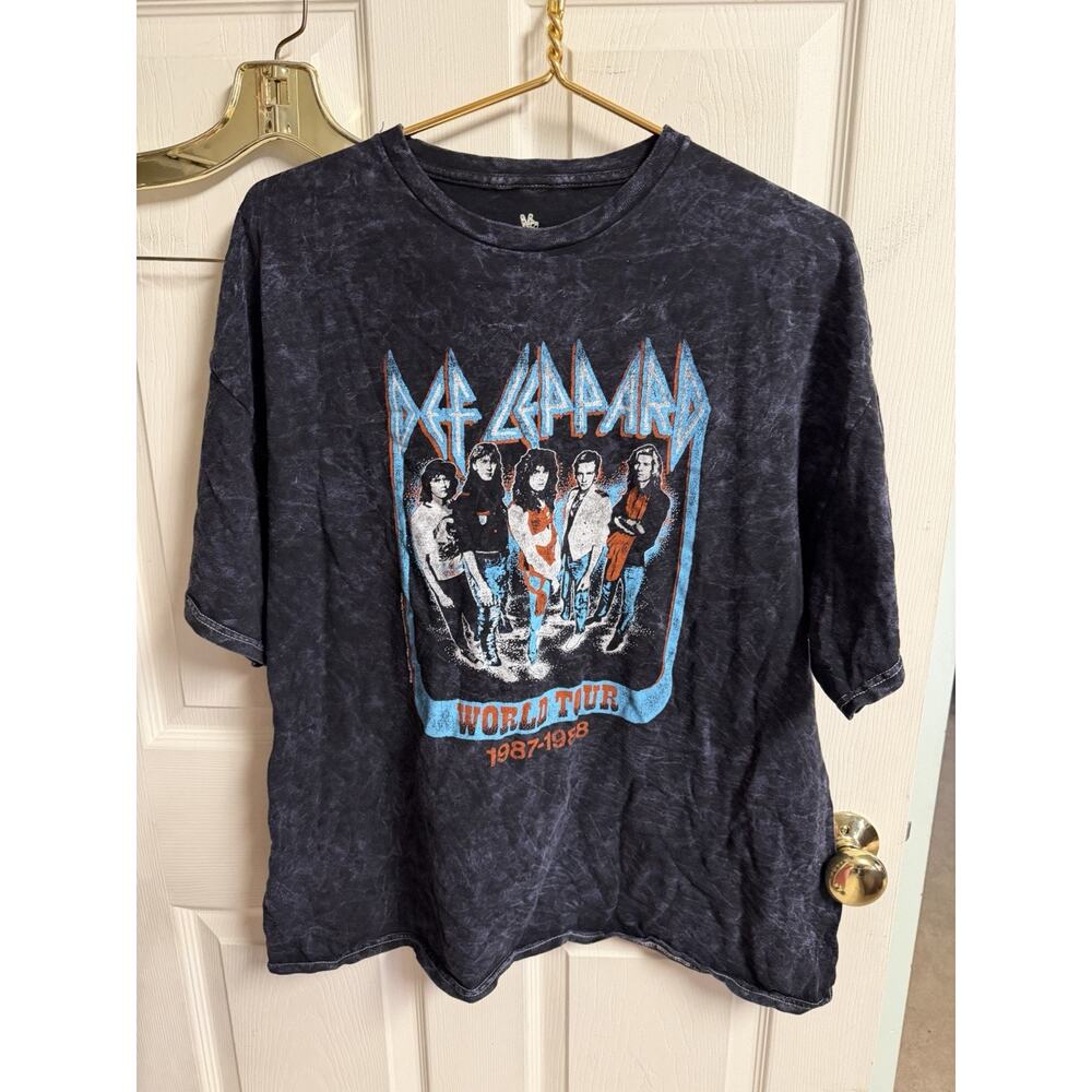 Def Leppard Pyromania Shirt Mens Large Acid Wash American Tour Music Band XL 48w